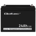 Qoltec Akumulator AGM | 12V | 24Ah | max.7.2A