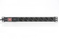 Digitus Listwa zasilająca PDU 19" RACK 7xSchuko, 2m 1xSchuko, 16A, wł./wył., zab.przepięciowe, aluminiowa