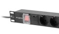 Lanberg Listwa zasilająca Rack PDU 19"  1U 10A 7X SCHUKO 2m czarny C14