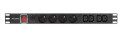 Lanberg Listwa zasilająca Rack PDU  1U 10A 4X 230V PL 4X IEC C13 2m C14 czarna