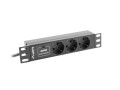Lanberg Listwa zasilająca Rack PDU 10 cali 1U 3x Schuko 2m 10A czarna C14
