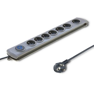 Qoltec Listwa antyprzepięciowa Quick Switch, 8 gniazd, 1,8m, szara