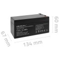 Qoltec Akumulator AGM | 12V | 3.3Ah | max. 49.5A