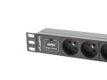 Lanberg Listwa zasilająca Rack PDU 10 cali 1U 3x PL 2m 16A 230V PL czarna