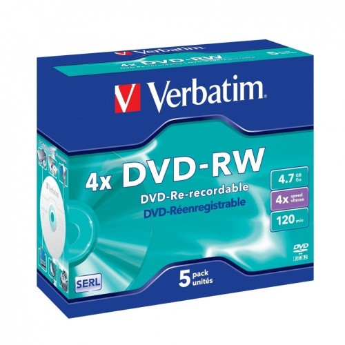 Verbatim DVD-RW 4x 4.7GB 5P JC              43285