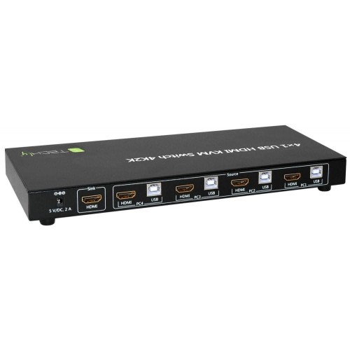 Techly 4-portowy przełącznik KVM HDMI/USB 4x1 z audio