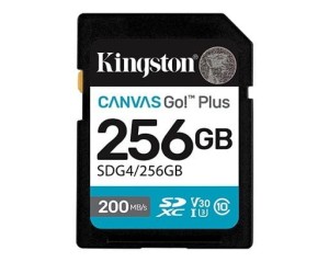 Kingston Karta pamięci SD 256GB Canvas Go Plus 200/160 MB/s C10 U3 V30