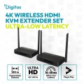 Digitus Przedłużacz / Extender HDMI bezprzewodowy z KVM do 100m | UHD 4K@60Hz | Audio | Niskie opóźnienie 16ms (Zestaw)