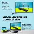 Digitus Przedłużacz / Extender HDMI bezprzewodowy z KVM do 100m | UHD 4K@60Hz | Audio | Niskie opóźnienie 16ms (Zestaw)