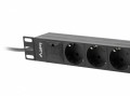 Lanberg Listwa zasilająca Rack PDU 10 cali 1U 3x Schuko 2m 16A czarna